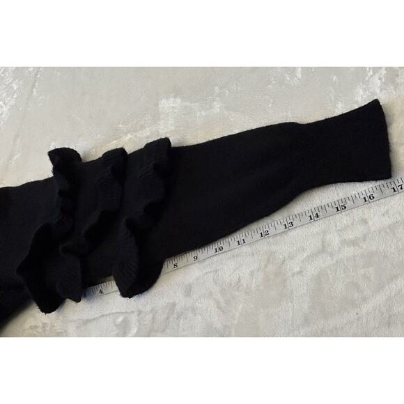 ANTHROPOLOGIE LINE & DOT BLACK SWEATER Size L BLACK TIERED RUFFLES PULLOVER NEW - Picture 5 of 9